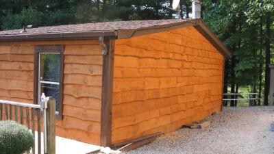 Natural Edge Siding, Stained